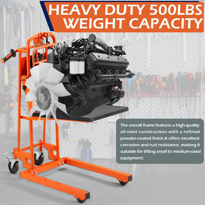 YODOLLA Material Lift Winch Stacker Manual Pallet Truck Dolly with Lockable Swivel Casters