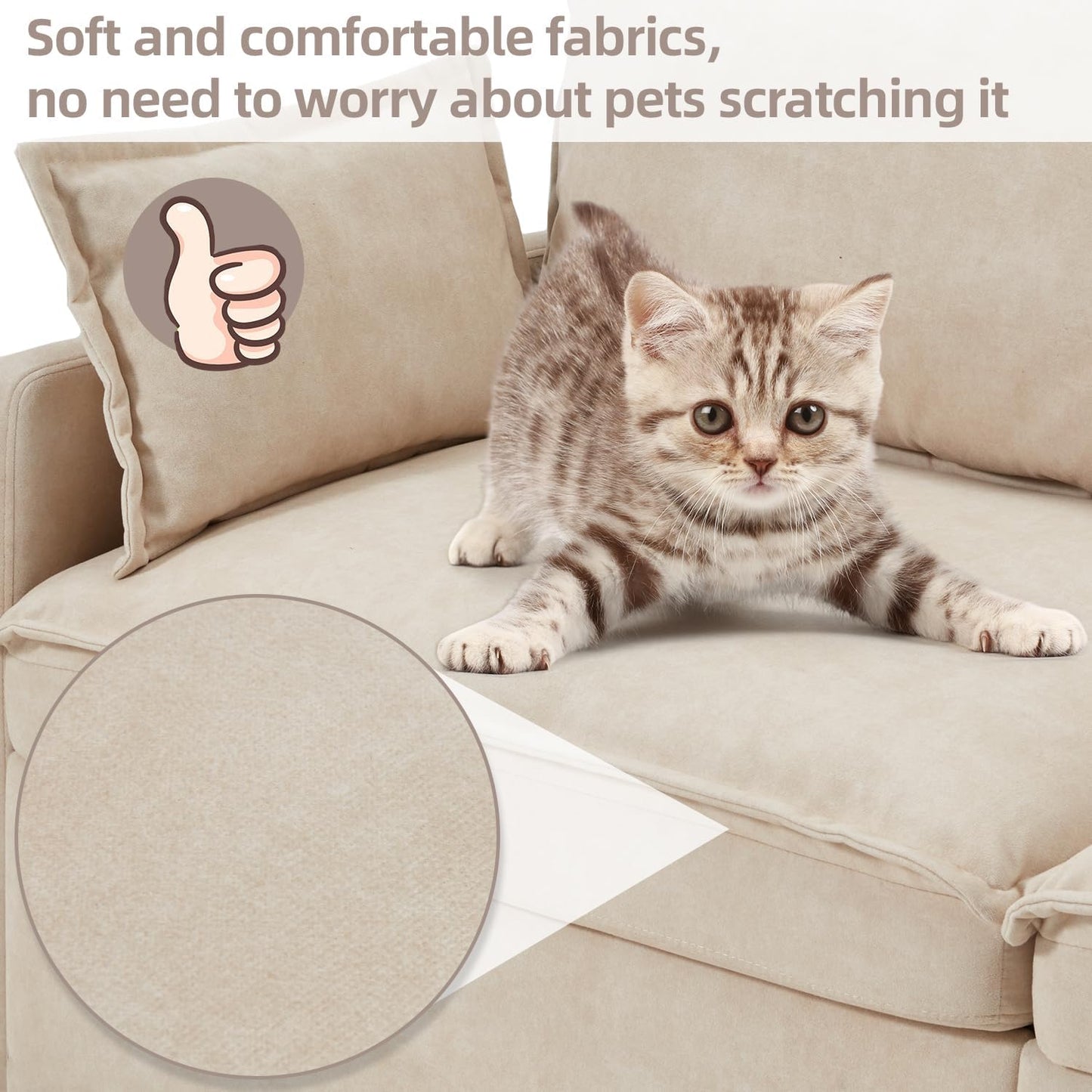 YODOLLA 72" 3 in 1 Sofa Bed Pull Out Couch Sleeper Sofa Bed