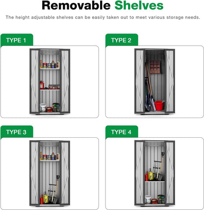 YODOLLA Vertical Garden Storage Shed, Gray