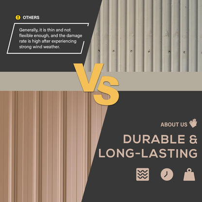 YODOLLA 10x14 Metal Outdoor Storage Garden Shed, Gray