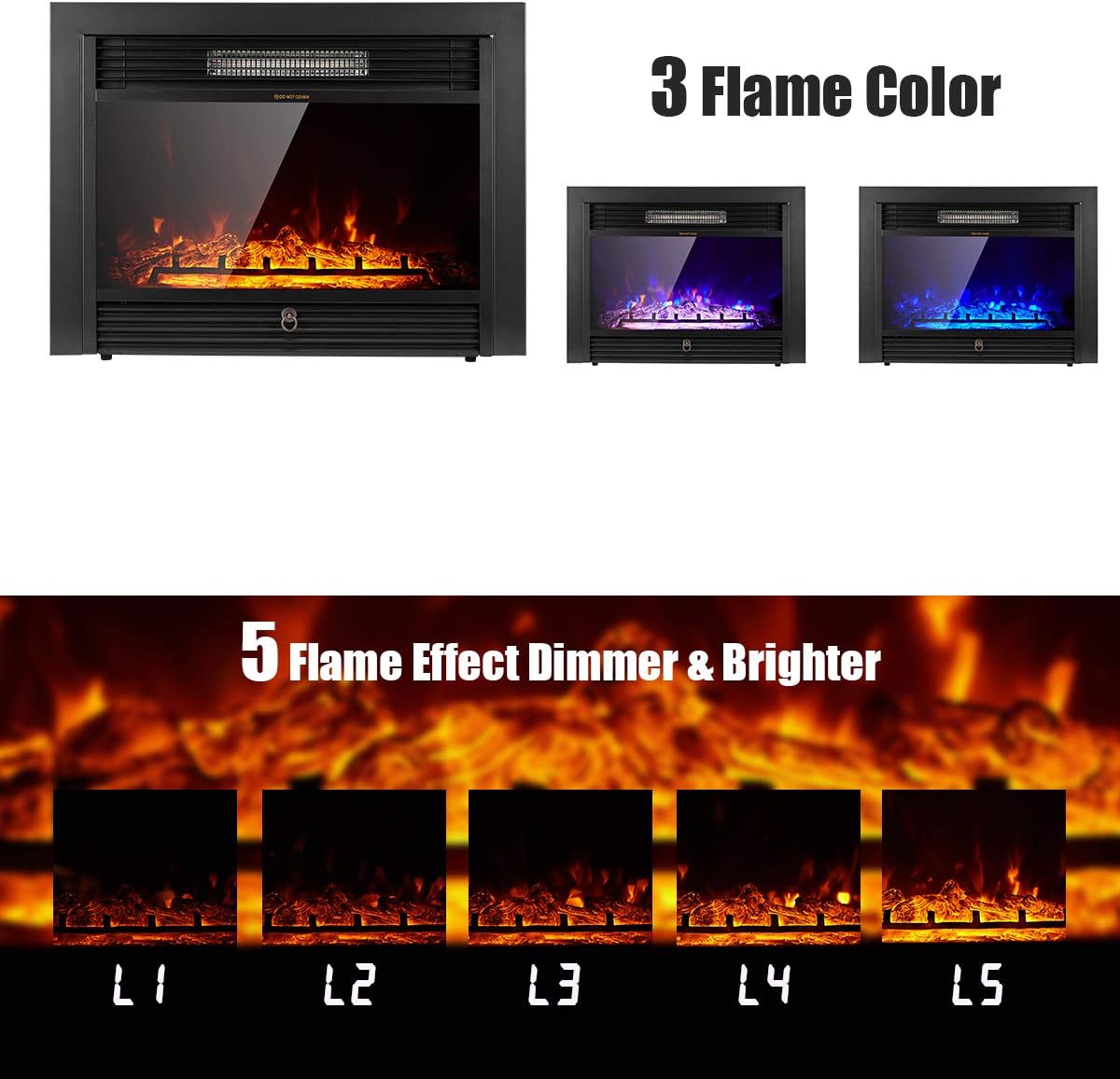 YODOLLA 28.5" Electric Fireplace Insert