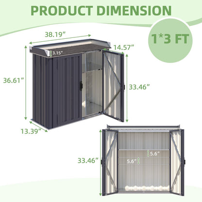 YODOLLA Metal Outdoor Storage Cabinet, Gray