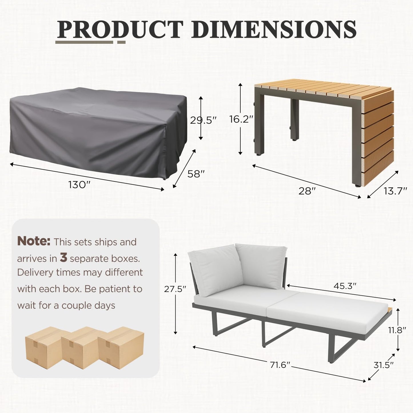 YODOLLA 4 Piece Metal Patio Furniture Set