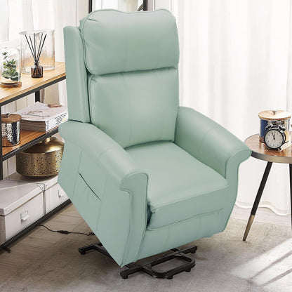 YODOLLA Electric Power Lift Recliner Chair for Elderly, Faux Leather, Mint Green