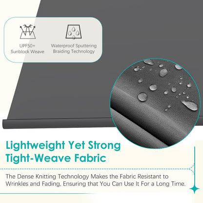 YODOLLA Retractable Awning, Manual Outdoor Awnings, Dark Grey