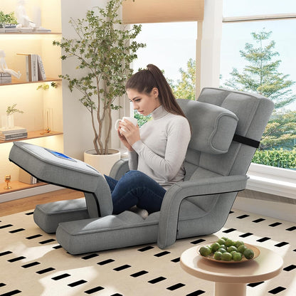 YODOLLA Folding Floor Chair, Small Sofa with Back Support