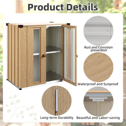 YODOLLA Outdoor Storage Cabinet Waterproof with Shelves, Deck Box