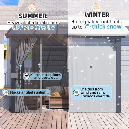 YODOLLA 20' x 10' Outdoo Gazebo for Patio with Curtains and Netting