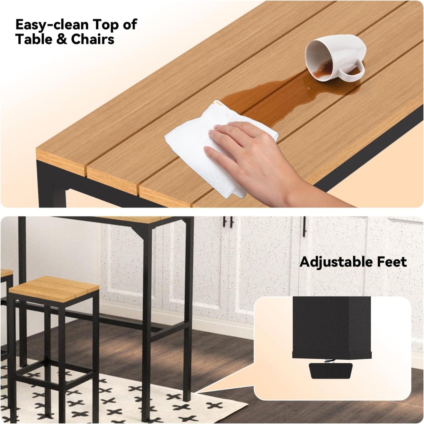 YODOLLA outdoor bar set with stools