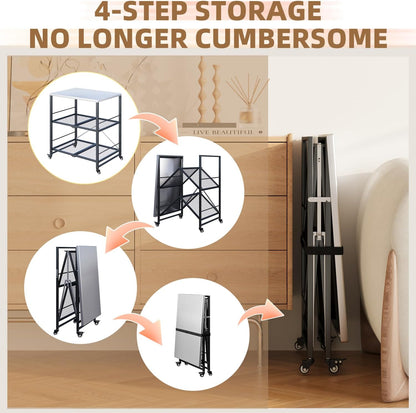 YODOLLA Stainless Pizza Oven Table with 2 Lock Casters, Silver