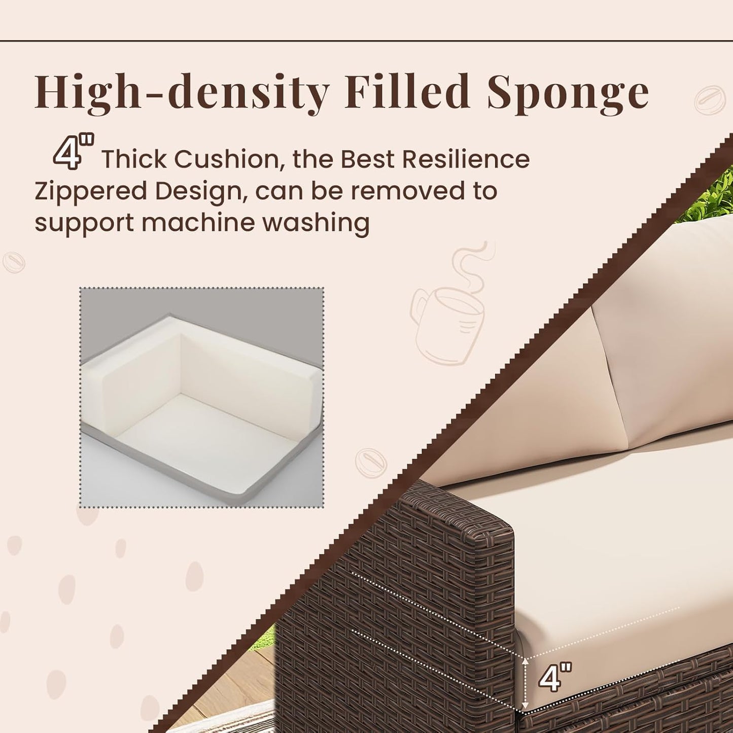 YODOLLA khaki cushions patio furniture
