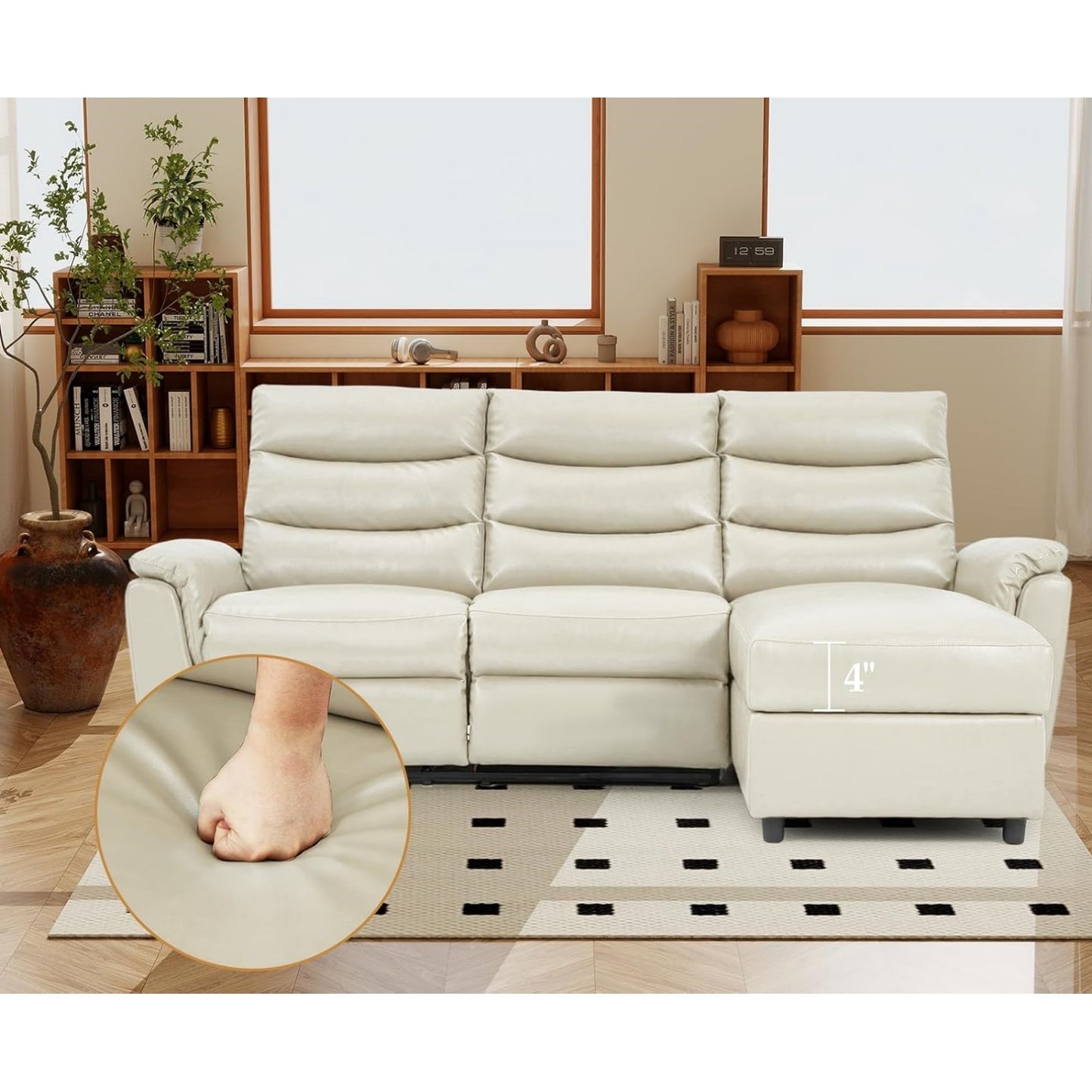 YODOLLA PU Leather Power Reclining Sectional Sofa