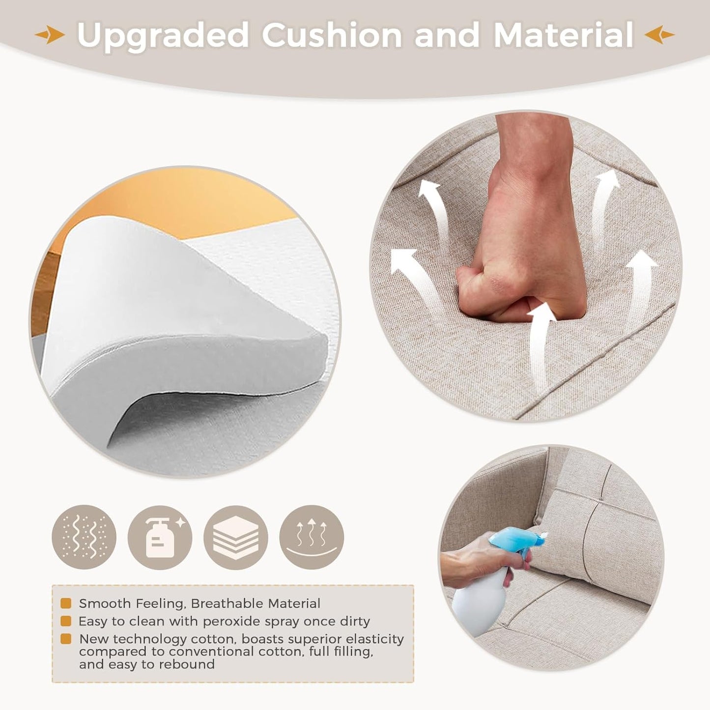 YODOLLA 36" Convertible Chair Bed, Beige