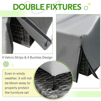 YODOLLA 130"x58"x29.5" Patio Furniture Cover Waterproof Patio Table and Chair Set Covers