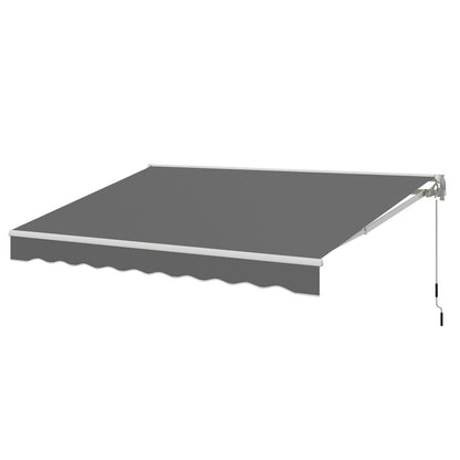 YODOLLA 13'×10' manual retractable awning, gray.