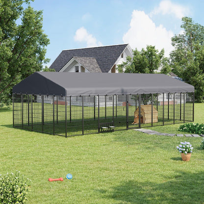 YODOLLA 10x20 Ft Outdoor Dog Kennel, Extra Large Dog Run