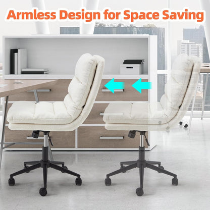 YODOLLA Office Chairs Swivel Desk Chair, Teddy White