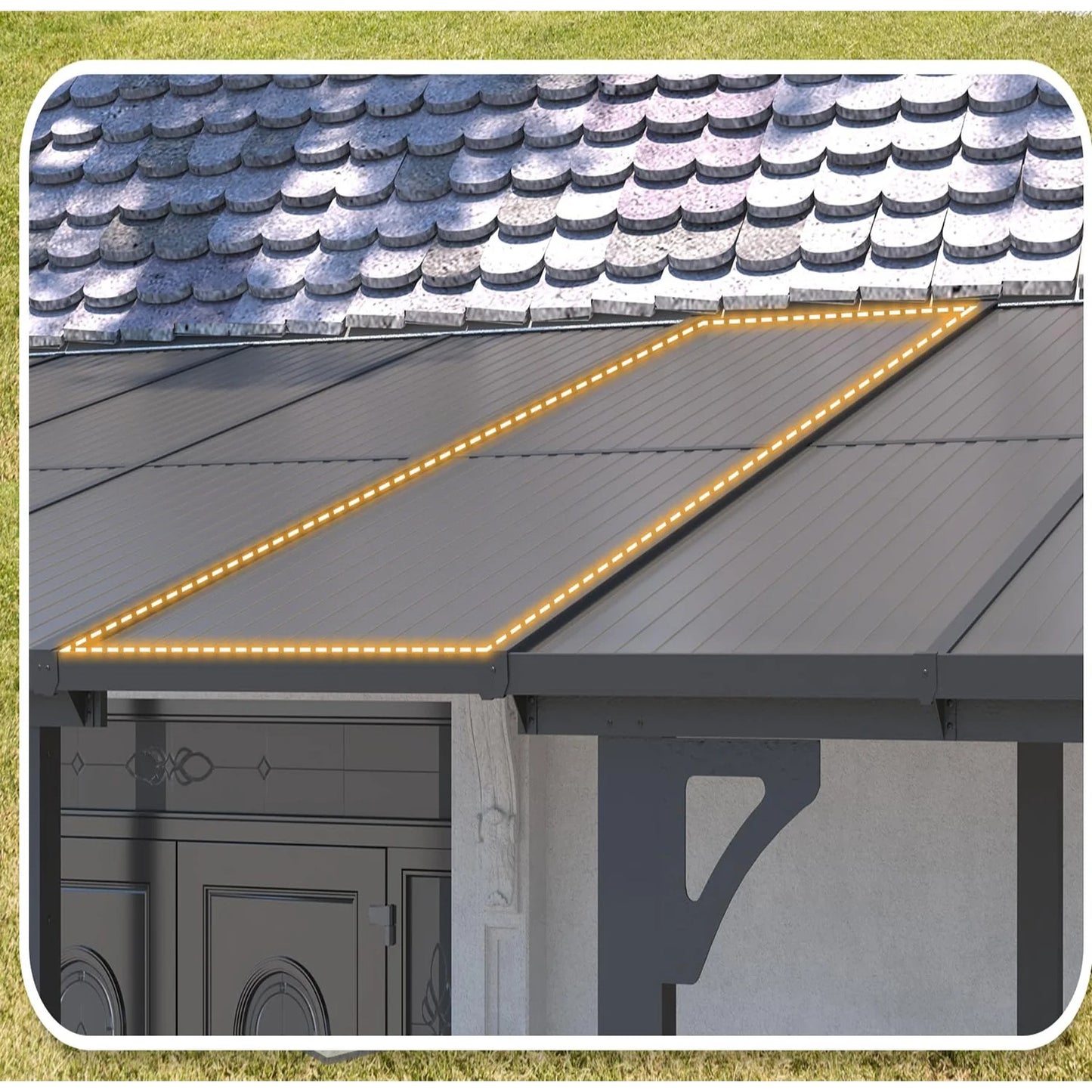 YODOLLA 8'/10'/12' Wide Wall-Mounted Gazebo Pergola Connector