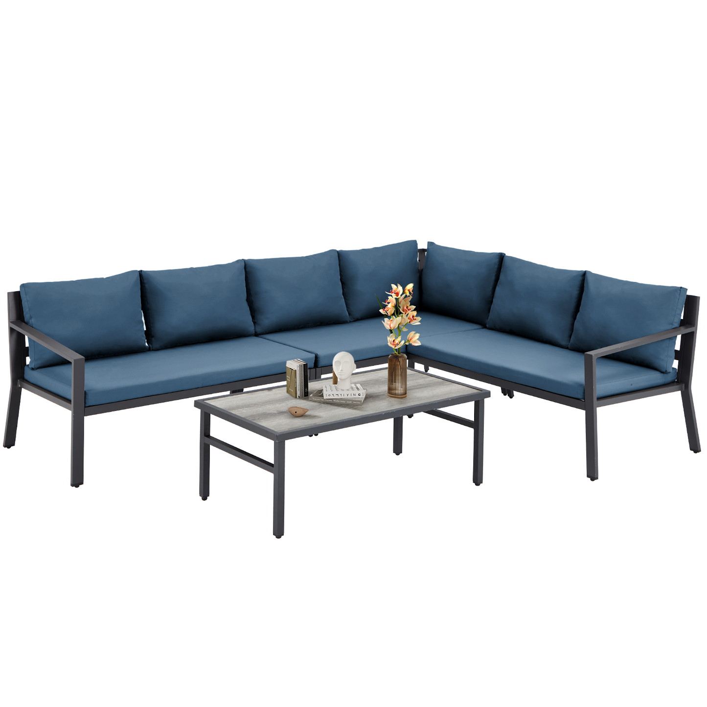 YODOLLA Metal Patio Sofa Set w/ Cushions