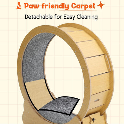 YODOLLA 35.8'' Cat Wheel for Indoor Cats, Natural