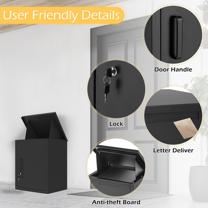 YODOLLA Package Delivery Box for Outside, Black (13.7" x 17.7" x 21.6")