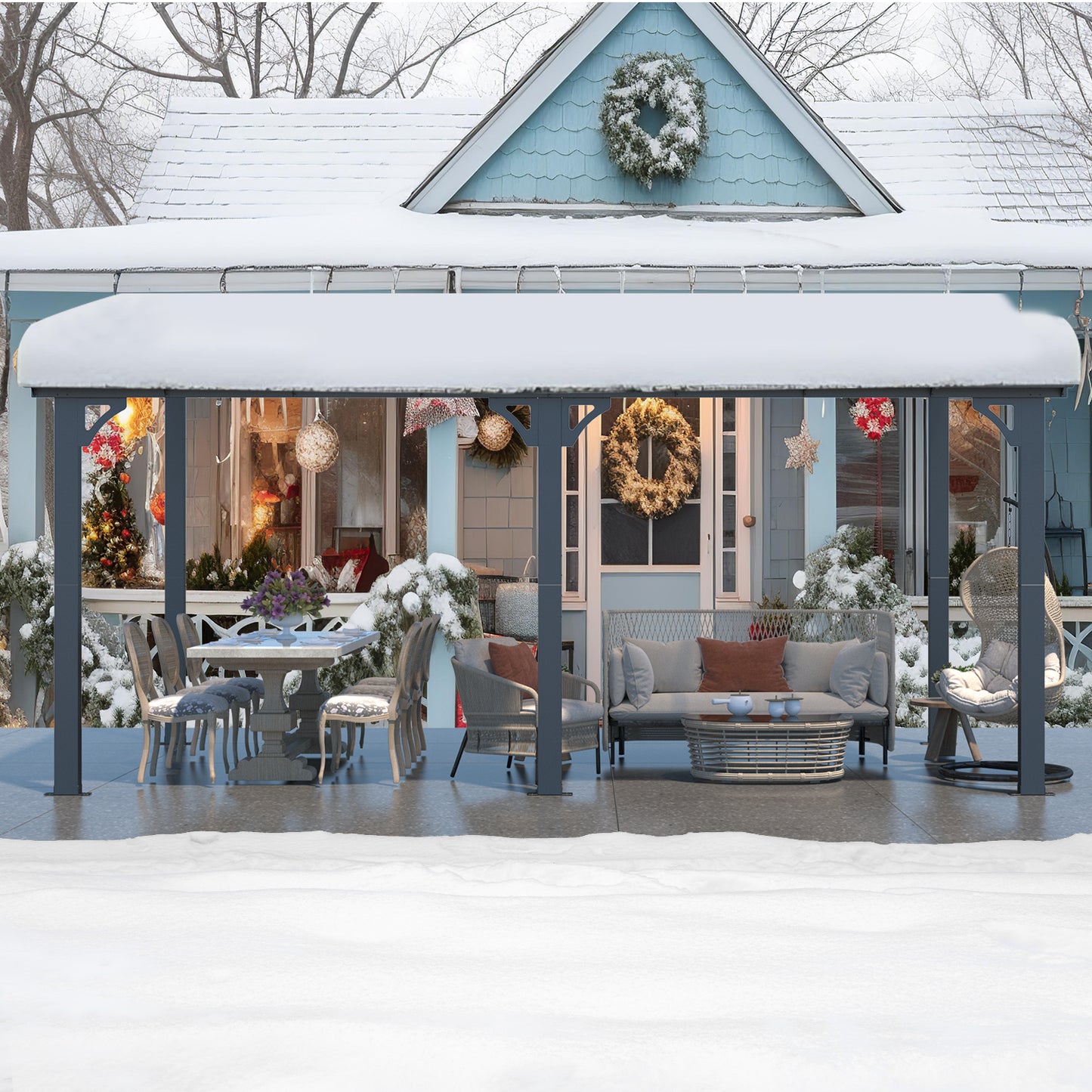 YODOLLA Outdoor Patio Gazebo, Black