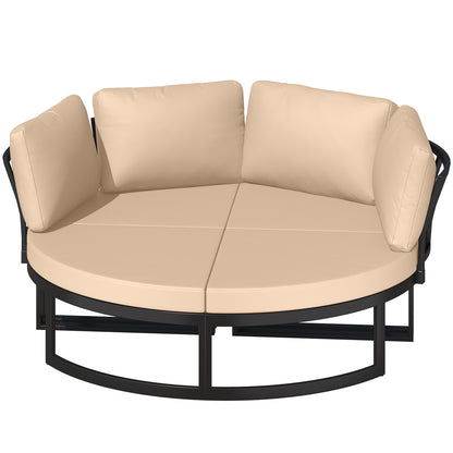 YODOLLA Patio Furniture Outdoor Daybed with Removable Cushions, Beige