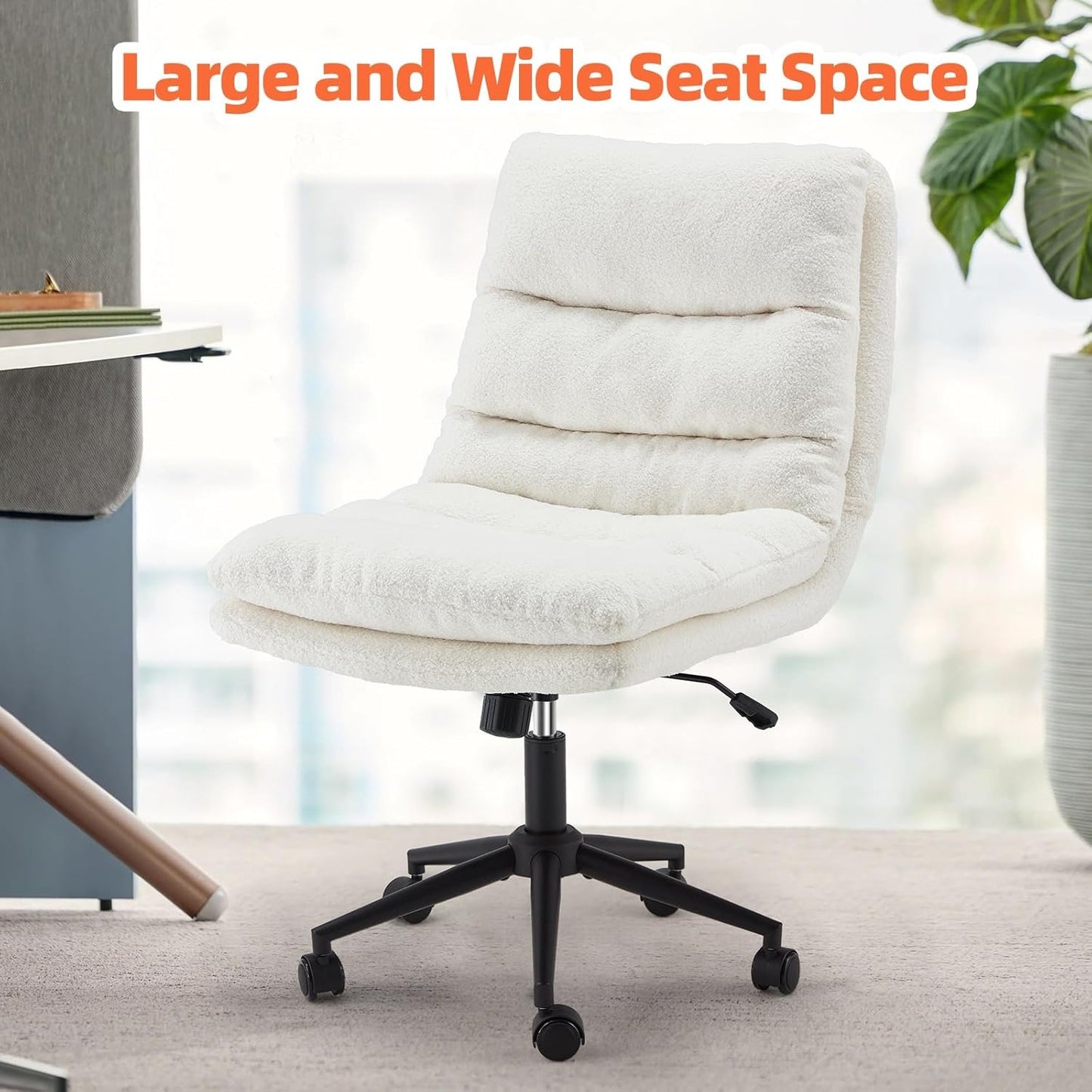 YODOLLA Office Chairs Swivel Desk Chair, Teddy White