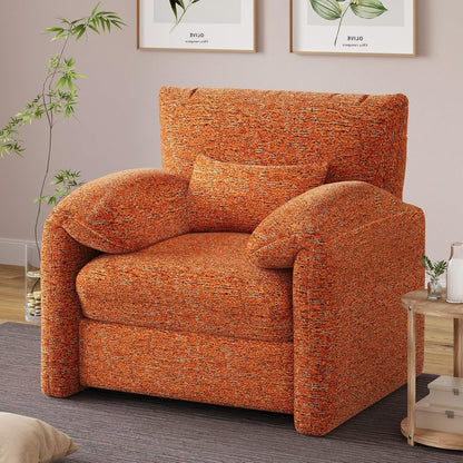 YODOLLA Oversized Armchair, Chenille Mid Century Accent Chair, Comfy Upholstered Single Sofa, Extra Wide Reading Chairs