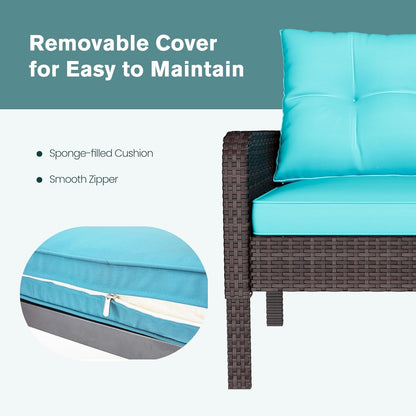 YODOLLA Outdoor 5 Pieces Patio Furniture Set, Blue