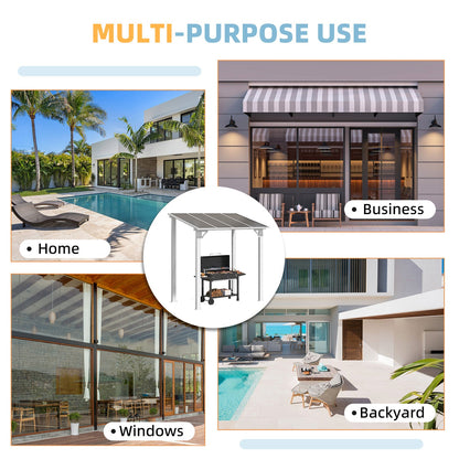 YODOLLA 8' x 5' Wall Mounted Gazebos Pergola, White