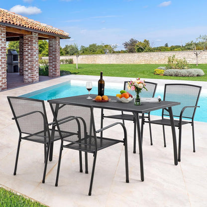 YODOLLA 51”x31” Rectangular Steel Patio Dining Table