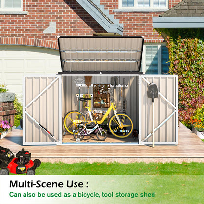 YODOLLA 46 Cu.Ft Outdoor Horizontal Storage Shed, White
