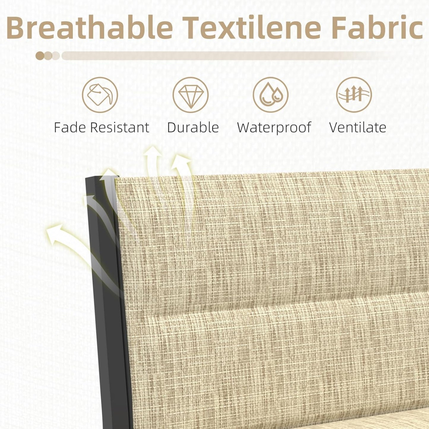 YODOLLA 7-Pc Sectional Patio Set Textilene Fabric, Yellow