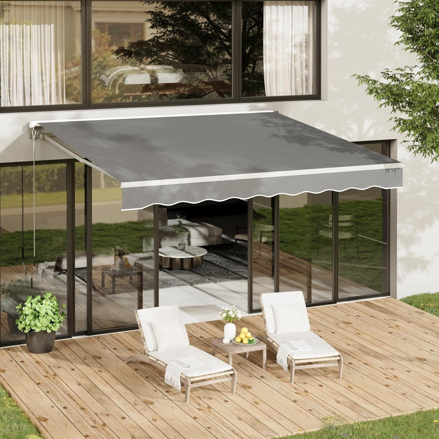 YODOLLA 13x8FT Retractable Awning Replacement Sunshade Canopy
