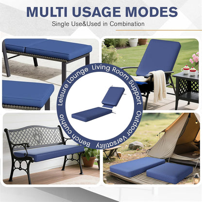 YODOLLA Chaise Lounge Cushions, Patio Sun Lounger Replacement