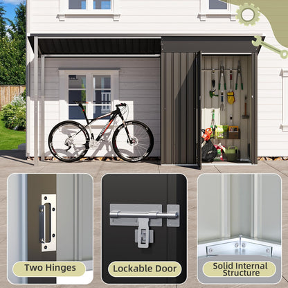 YODOLLA Outdoor Open-Sided Storage Shed, Sheds with Covered