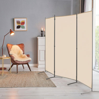 YODOLLA 6 FT Portable Office Divider Folding Privacy Screens, Beige
