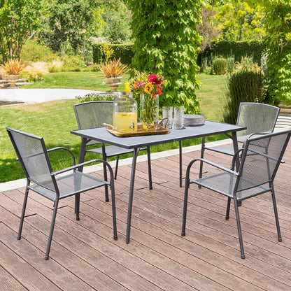 YODOLLA 51”x31” Rectangular Steel Patio Dining Table