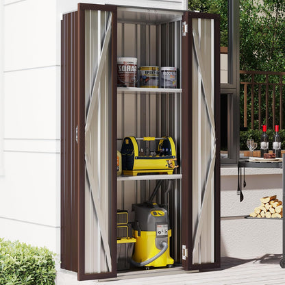 YODOLLA Vertical Garden Storage Shed, Brown