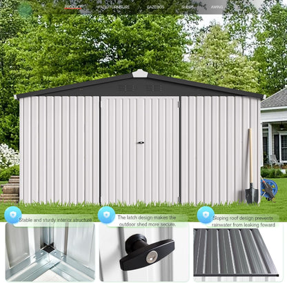 YODOLLA Shed 12' x 12' Storage Shed, White