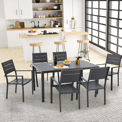 YODOLLA Dining Set, Patio 7 Piece Aluminum Patio Table and Chairs Set
