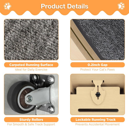 YODOLLA 39.3” Cat Wheel for Indoor Cats, Natural