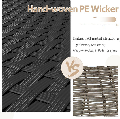 YODOLLA 7 PCS Outdoor Patio Furniture Sets with 2 Storage Boxes, Black & Beige