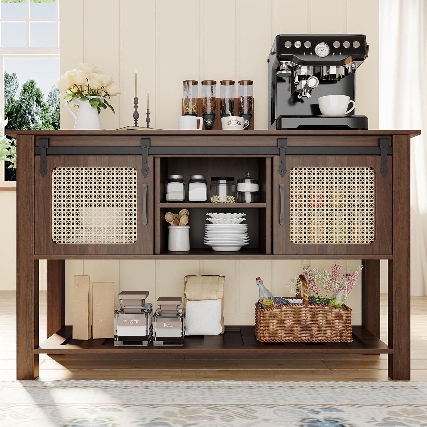 YODOLLA 47'' Buffet Cabinet, Coffee Bar Storage Cabinet