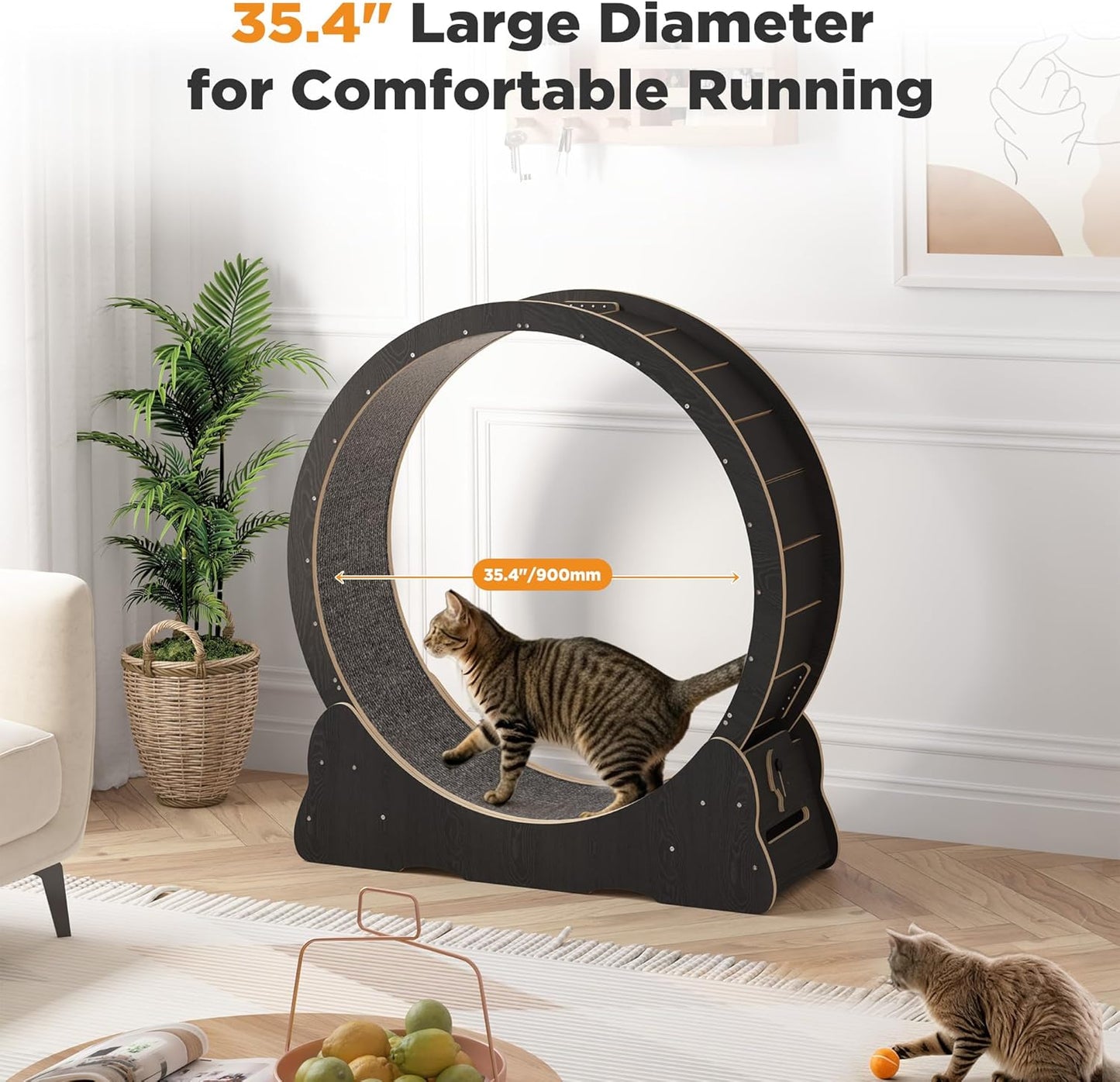 YODOLLA 39.3” Cat Wheel for Indoor Cats, Black