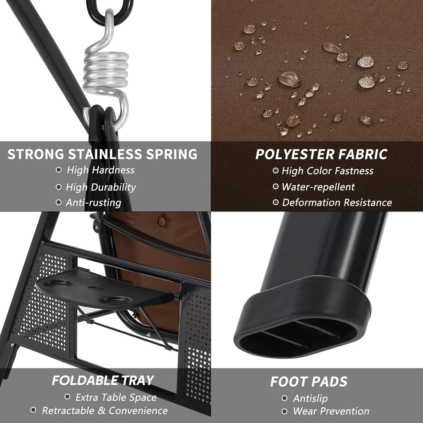 YODOLLA porch swing with canopy for shade