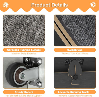 YODOLLA 39.3” Cat Wheel for Indoor Cats, Black