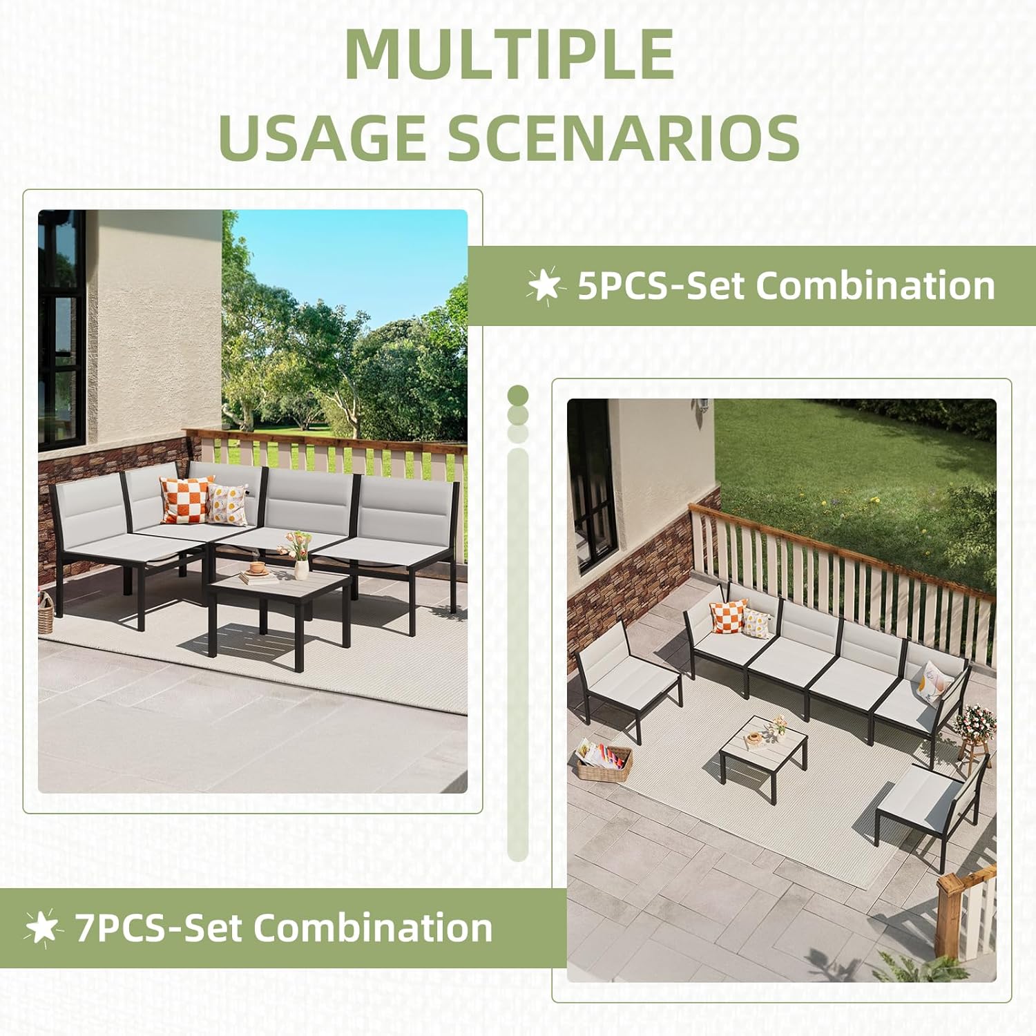 YODOLLA metal patio sofa set