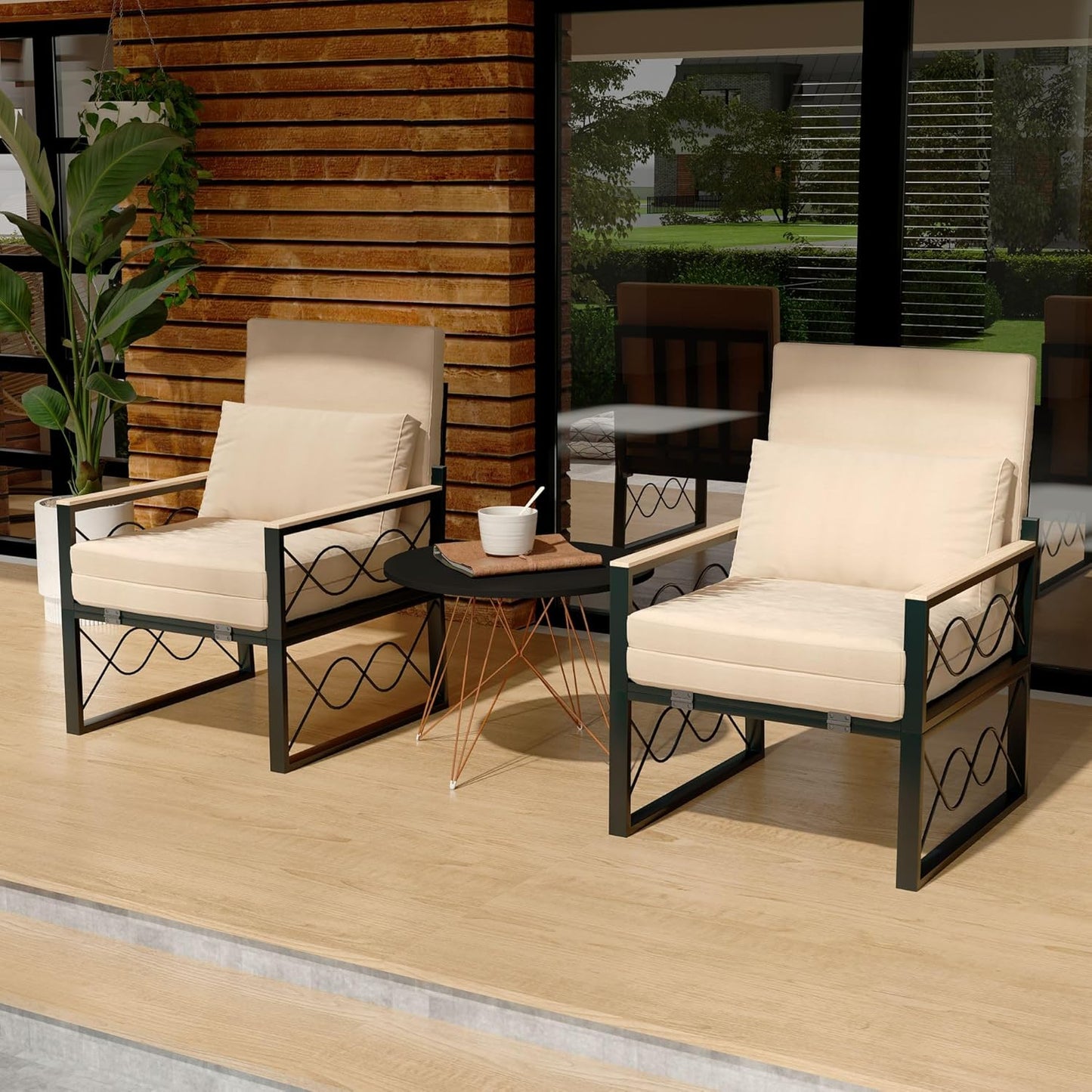 YODOLLA Outdoor Metal Chaise Lounge Chair Adjustable 5-Position Recliner